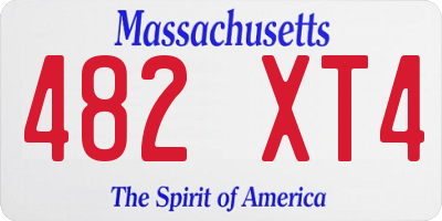 MA license plate 482XT4
