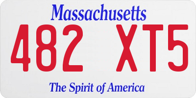 MA license plate 482XT5