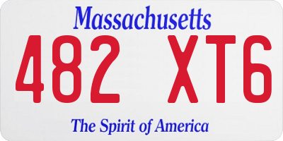 MA license plate 482XT6