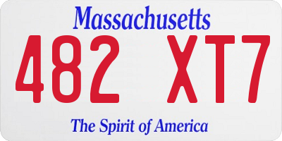 MA license plate 482XT7