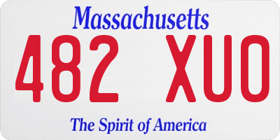 MA license plate 482XU0
