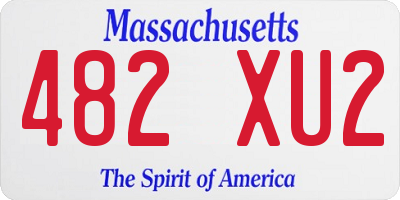 MA license plate 482XU2