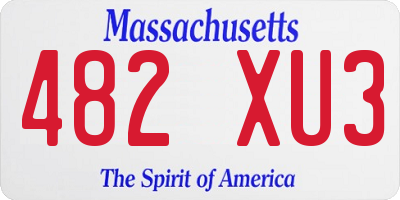 MA license plate 482XU3