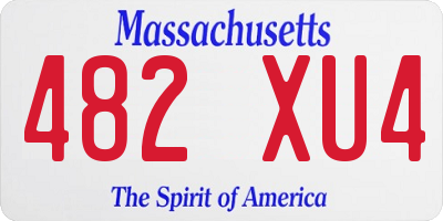 MA license plate 482XU4