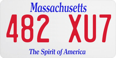 MA license plate 482XU7
