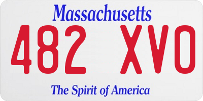 MA license plate 482XV0