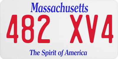 MA license plate 482XV4