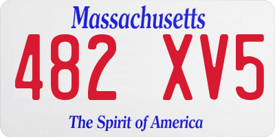MA license plate 482XV5