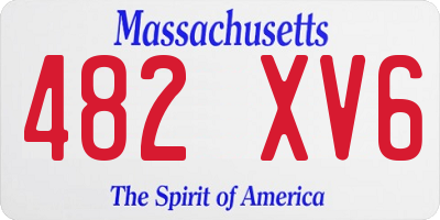 MA license plate 482XV6