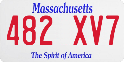 MA license plate 482XV7