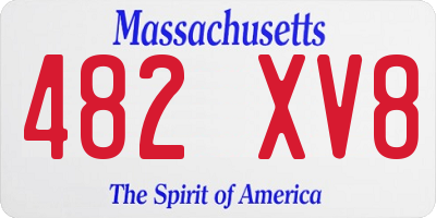 MA license plate 482XV8