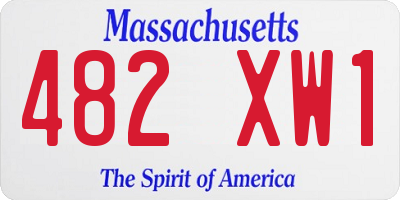 MA license plate 482XW1