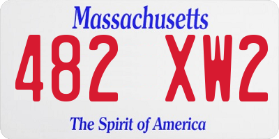 MA license plate 482XW2