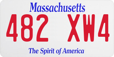 MA license plate 482XW4