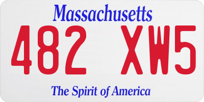 MA license plate 482XW5