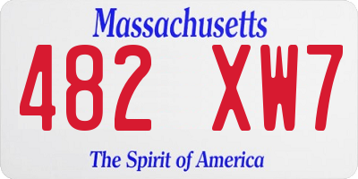 MA license plate 482XW7