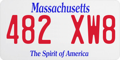 MA license plate 482XW8