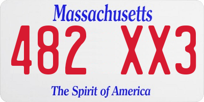 MA license plate 482XX3