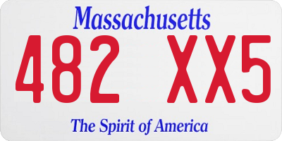 MA license plate 482XX5