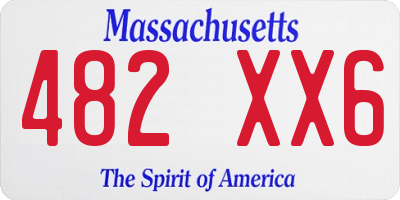 MA license plate 482XX6