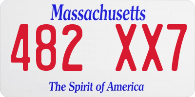 MA license plate 482XX7