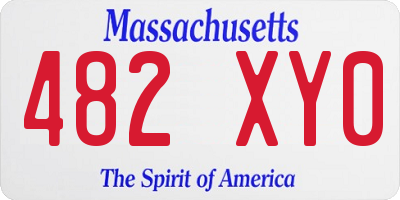 MA license plate 482XY0