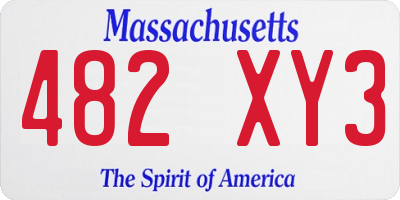 MA license plate 482XY3