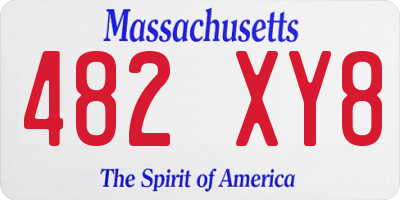 MA license plate 482XY8