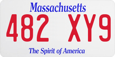 MA license plate 482XY9