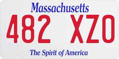 MA license plate 482XZ0