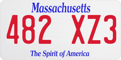 MA license plate 482XZ3