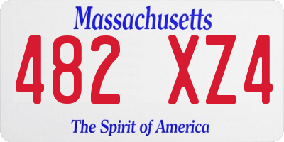MA license plate 482XZ4