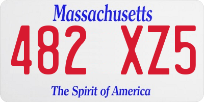 MA license plate 482XZ5