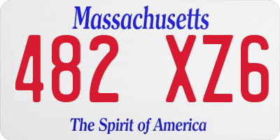 MA license plate 482XZ6