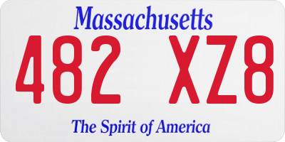 MA license plate 482XZ8