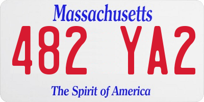 MA license plate 482YA2