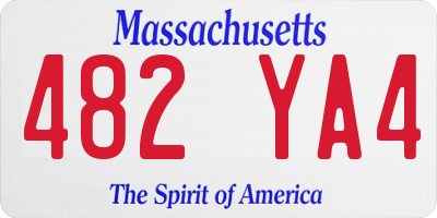 MA license plate 482YA4