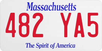 MA license plate 482YA5
