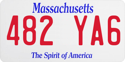 MA license plate 482YA6