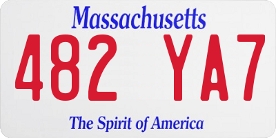 MA license plate 482YA7