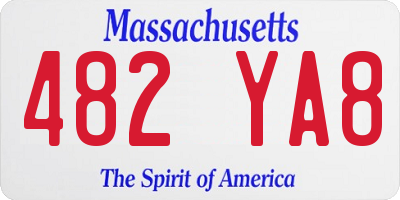 MA license plate 482YA8