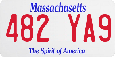 MA license plate 482YA9
