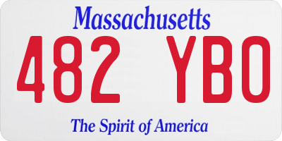 MA license plate 482YB0