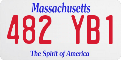 MA license plate 482YB1