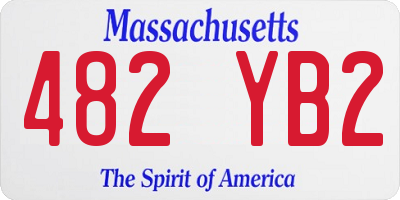 MA license plate 482YB2