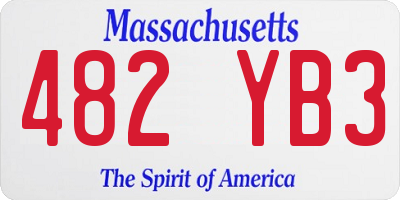 MA license plate 482YB3