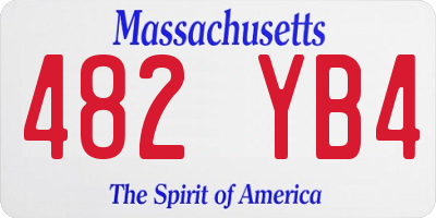 MA license plate 482YB4