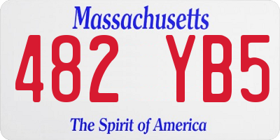 MA license plate 482YB5
