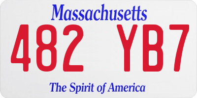 MA license plate 482YB7