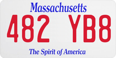 MA license plate 482YB8